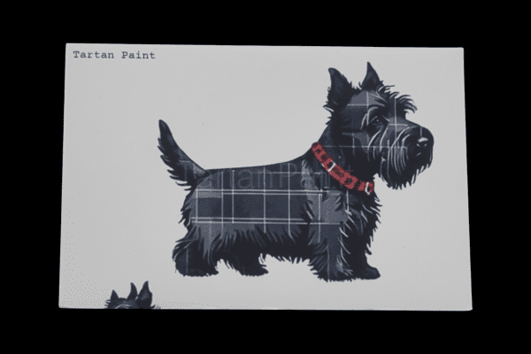 Scottish terrier fridge magnet wearing a tartan coat with red collar – Scottie Dug by Tartan Paint
