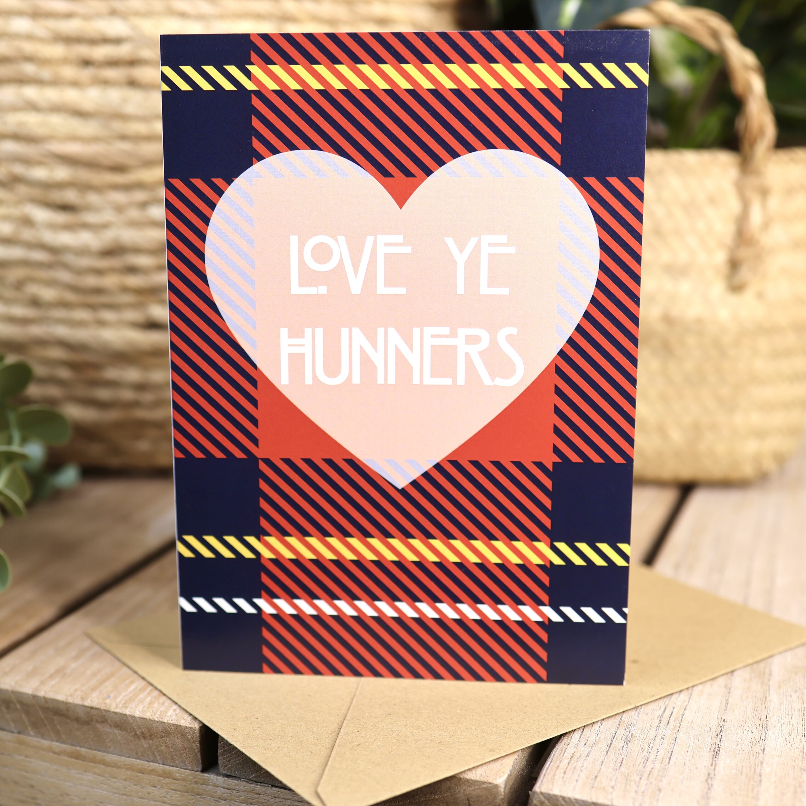 Love Ye Hunners Scottish tartan love card