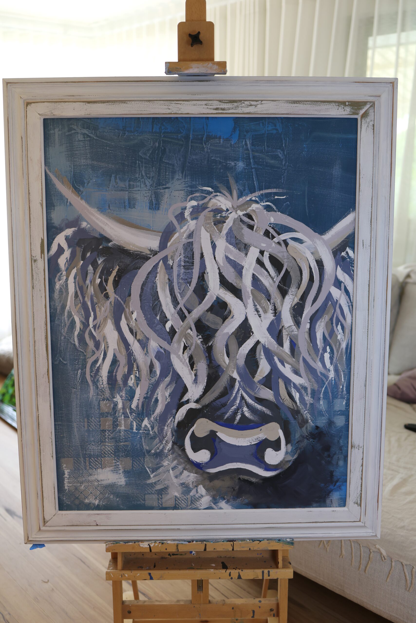Bluebell, Original Highland Cow Painting - Image 2