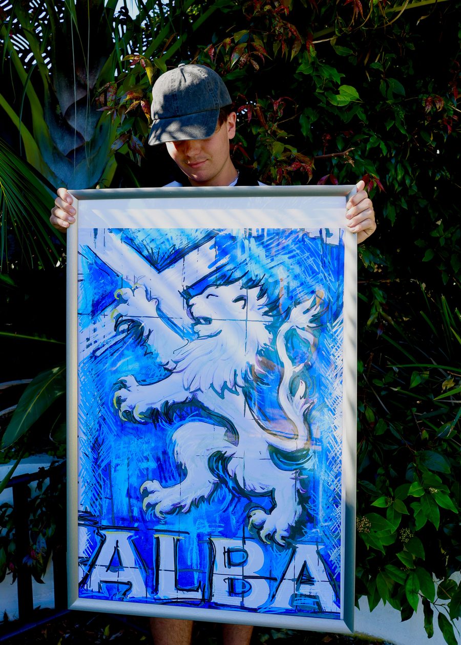 Alba lion rampant Scottish poster print by Tartan Paint Perth