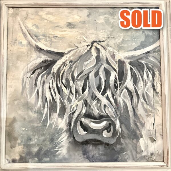 Charlie original Highland cow painting by Tartan Paint, sold