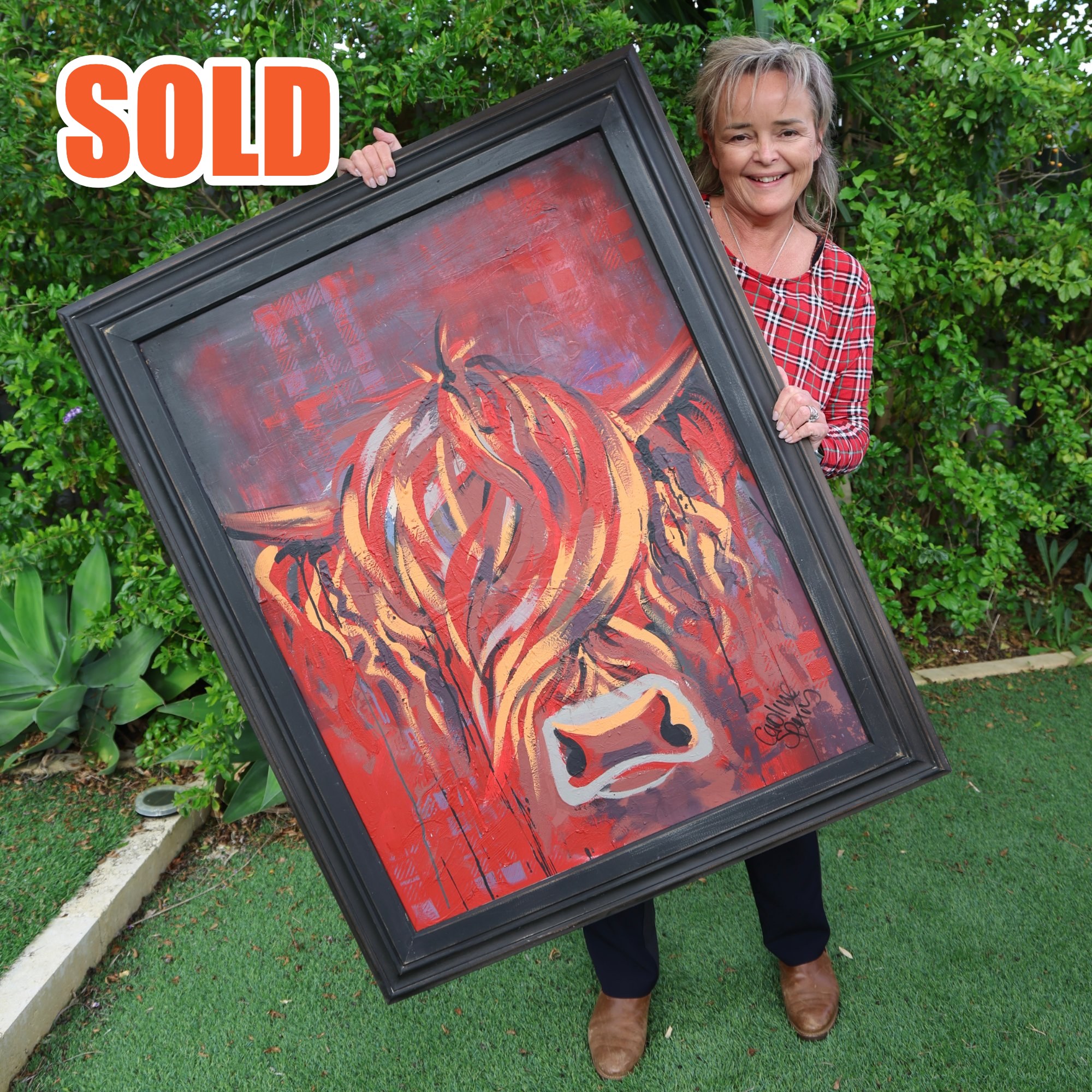Fiona, original Highland cow painting by Caroline Speirs, sold
