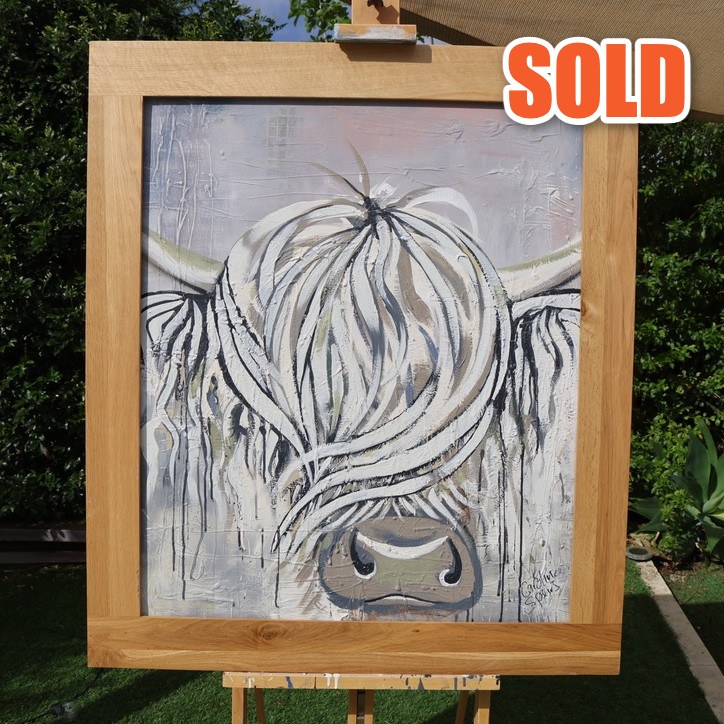 Moira, original Highland cow painting by Caroline Speirs, sold