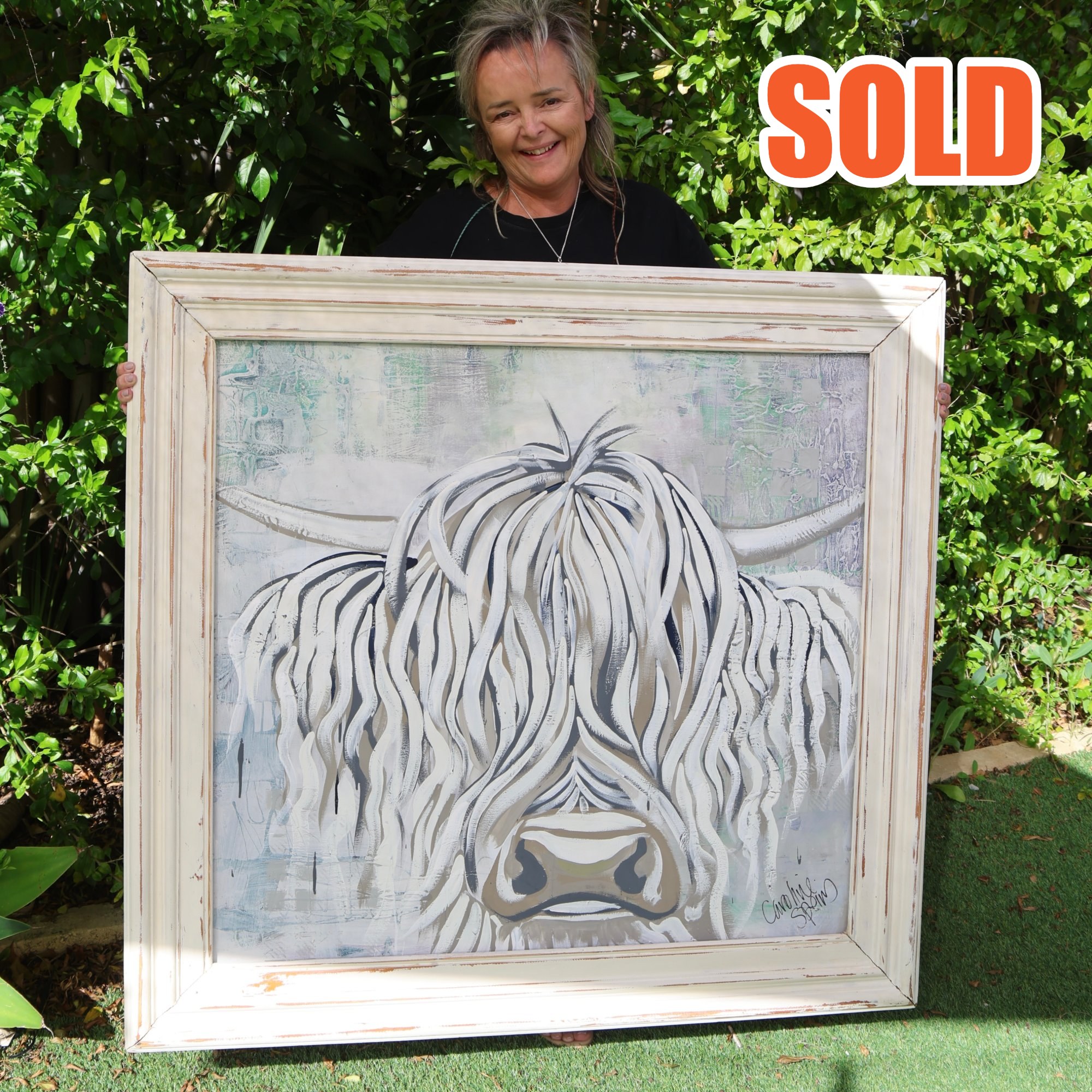 Skye, original Highland cow painting by Caroline Speirs, sold
