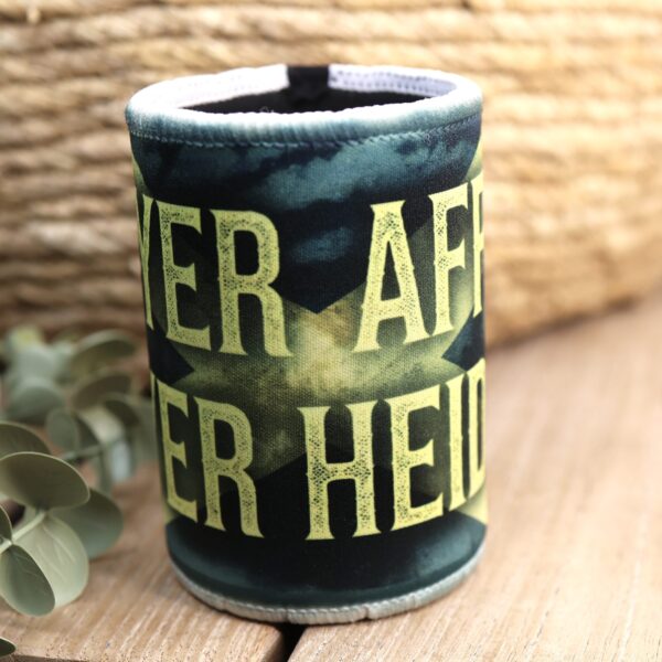 Yer Aff Yer Heid Scottish stubby holder in dark green